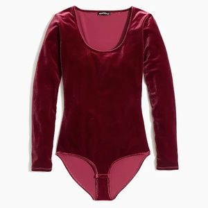 J.Crew - Velvet burgundy Bodysuit